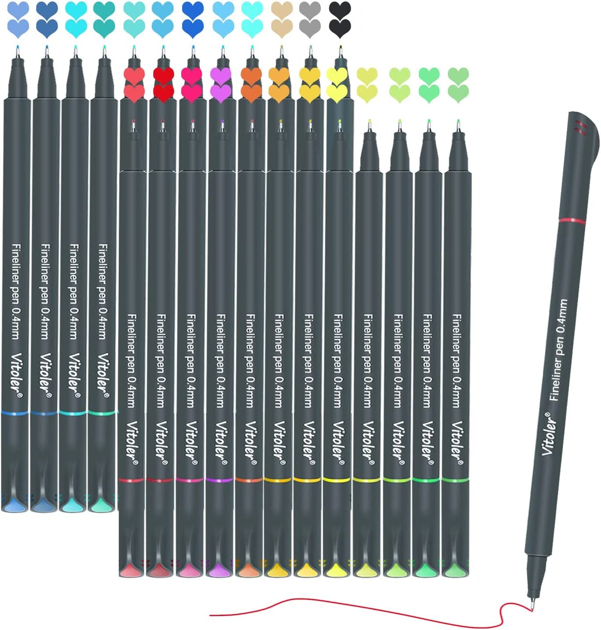 Pens,Colored Pens,Fine Tip Pens,24Pc 0.4Mm Journaling Pens,Colored Fine  Point Pens,School Supplies,Pens for Kids Adult Art Note Taking Drawing  Coloring Office Supplies